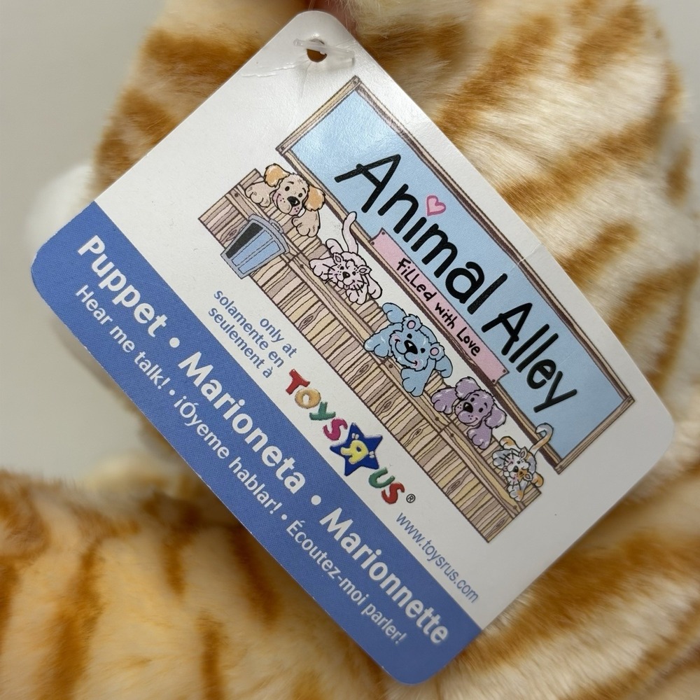 Vintage 2000 Animal Alley Toys R Us Exclusive Orange Tabby Cat Kitty Puppet NWT - Picture 6 of 9